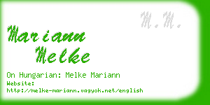 mariann melke business card